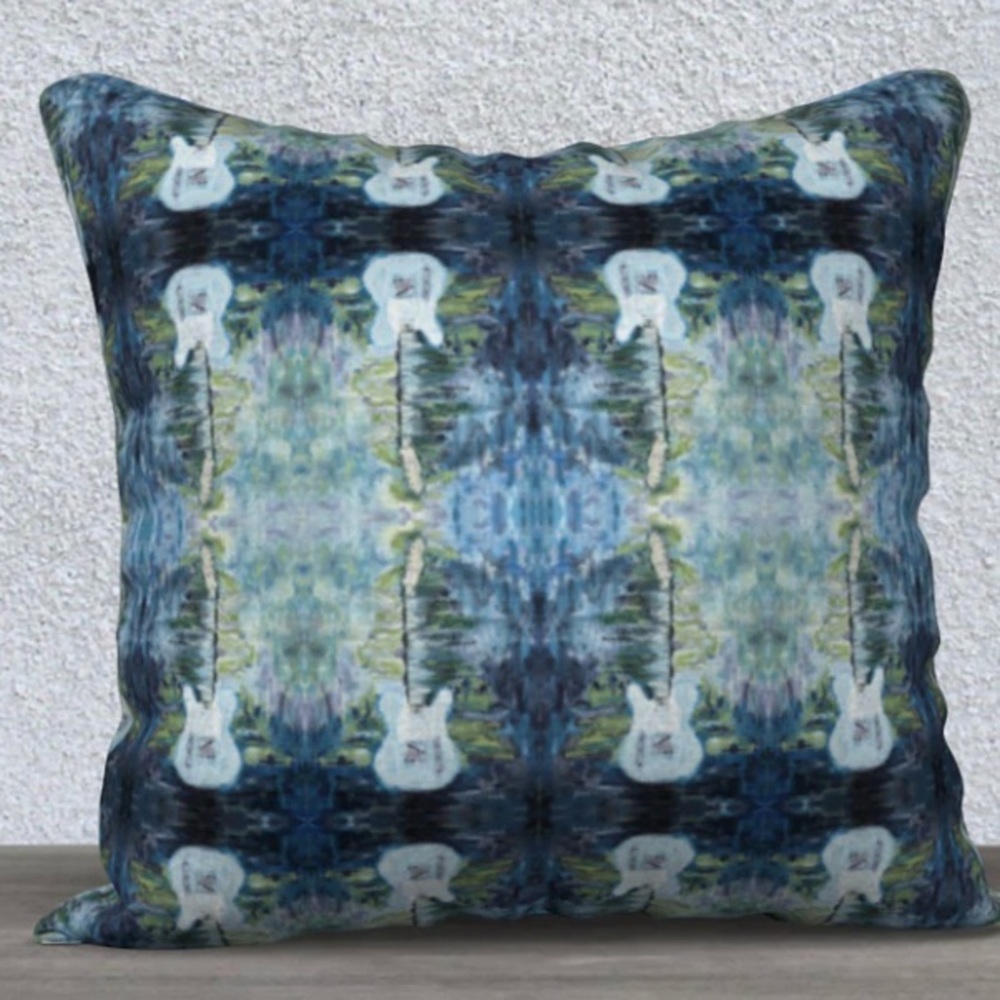 NEW! GUITARS!  -  Throw Pillow cover - 20x20 concealed zipper.  music room decor